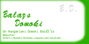 balazs domoki business card